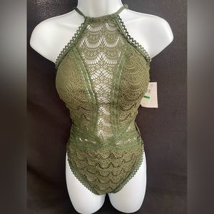 Becca Olive Green One Piece Swimsuit